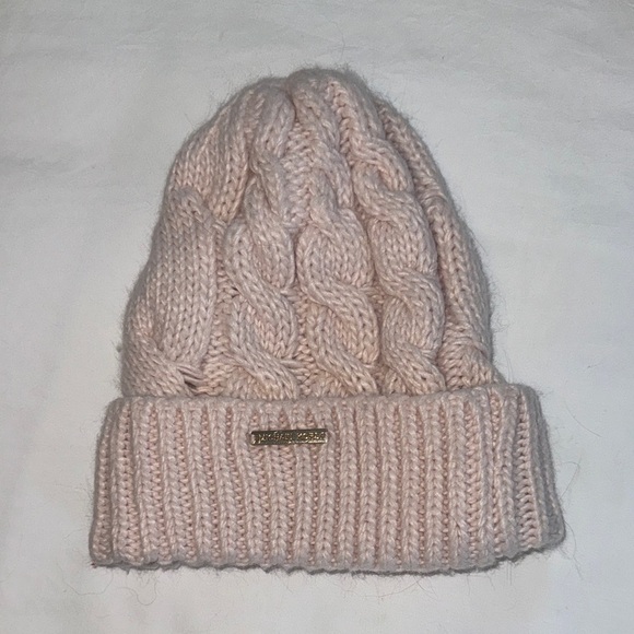 Michael Kors Pink Cable Knit Beanie - Picture 2 of 3